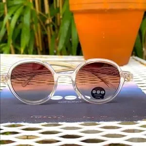 KOMONO New Women’s Vivien Clear Sunglasses round NEW KOMONO Sunglasses Round Clear and Gold Vivien  main image 2